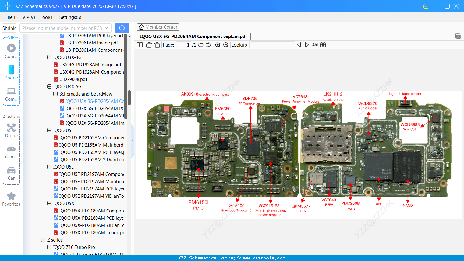 VIVO IQOO U3X 5G-PD2054AM Component Explain